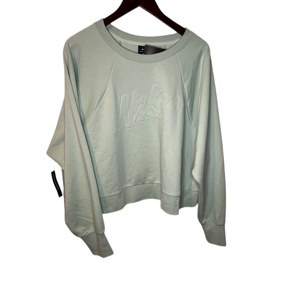 NWT Nike mint green cropped pullover boxy oversized sweater athletic athleisure